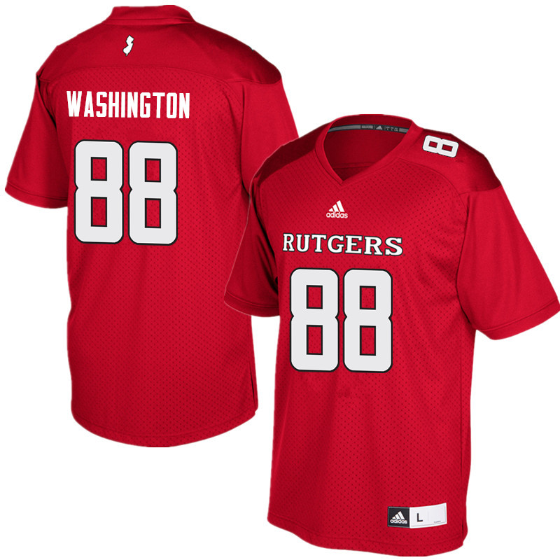 Men #88 Jerome Washington Rutgers Scarlet Knights College Football Jerseys Sale-Red - Click Image to Close